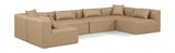 Cube Faux Leather Sectional Natural from Meridian - Luna Furniture