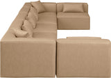 Cube Faux Leather Sectional Natural from Meridian - Luna Furniture