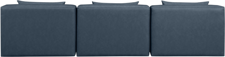 Cube Faux Leather Sofa Blue from Meridian - Luna Furniture