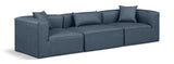 Cube Faux Leather Sofa Blue from Meridian - Luna Furniture