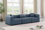 Cube Faux Leather Sofa Blue from Meridian - Luna Furniture