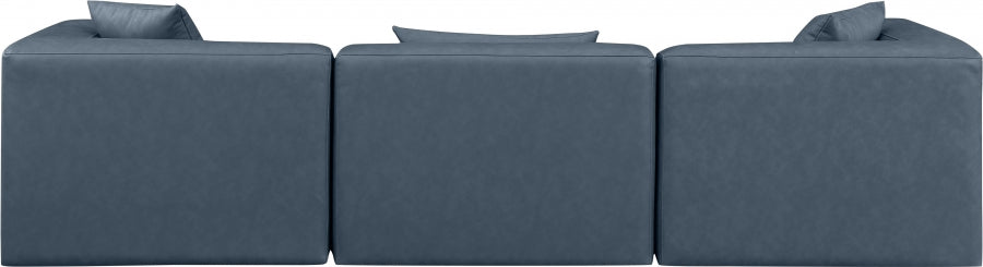 Cube Faux Leather Sofa Blue from Meridian - Luna Furniture