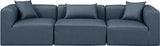 Cube Faux Leather Sofa Blue from Meridian - Luna Furniture