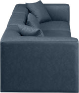 Cube Faux Leather Sofa Blue from Meridian - Luna Furniture