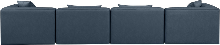 Cube Faux Leather Sofa Blue from Meridian - Luna Furniture