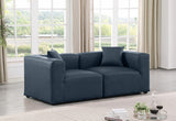 Cube Faux Leather Sofa Blue from Meridian - Luna Furniture