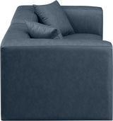 Cube Faux Leather Sofa Blue from Meridian - Luna Furniture