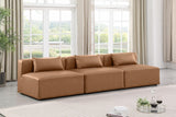 Cube Faux Leather Sofa Brown from Meridian - Luna Furniture