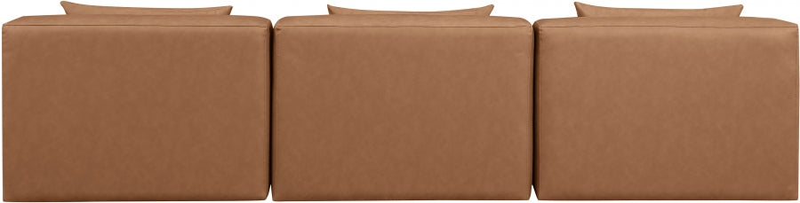 Cube Faux Leather Sofa Brown from Meridian - Luna Furniture