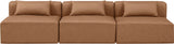 Cube Faux Leather Sofa Brown from Meridian - Luna Furniture