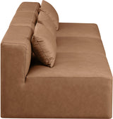 Cube Faux Leather Sofa Brown from Meridian - Luna Furniture