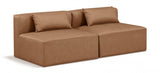 Cube Faux Leather Sofa Brown from Meridian - Luna Furniture