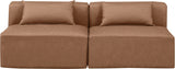 Cube Faux Leather Sofa Brown from Meridian - Luna Furniture