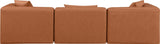 Cube Faux Leather Sofa Cognac from Meridian - Luna Furniture