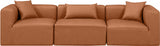 Cube Faux Leather Sofa Cognac from Meridian - Luna Furniture