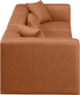 Cube Faux Leather Sofa Cognac from Meridian - Luna Furniture