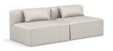 Cube Faux Leather Sofa Cream from Meridian - Luna Furniture