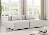 Cube Faux Leather Sofa Cream from Meridian - Luna Furniture