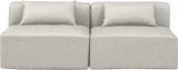 Cube Faux Leather Sofa Cream from Meridian - Luna Furniture