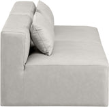 Cube Faux Leather Sofa Cream from Meridian - Luna Furniture