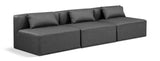 Cube Faux Leather Sofa Grey from Meridian - Luna Furniture