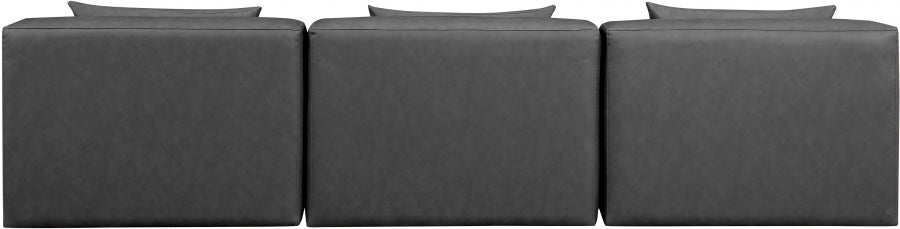 Cube Faux Leather Sofa Grey from Meridian - Luna Furniture