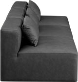 Cube Faux Leather Sofa Grey from Meridian - Luna Furniture