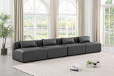 Cube Faux Leather Sofa Grey from Meridian - Luna Furniture