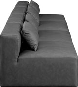 Cube Faux Leather Sofa Grey from Meridian - Luna Furniture