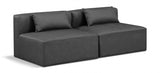 Cube Faux Leather Sofa Grey from Meridian - Luna Furniture