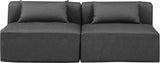 Cube Faux Leather Sofa Grey from Meridian - Luna Furniture