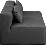 Cube Faux Leather Sofa Grey from Meridian - Luna Furniture