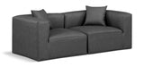 Cube Faux Leather Sofa Grey from Meridian - Luna Furniture