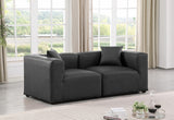 Cube Faux Leather Sofa Grey from Meridian - Luna Furniture