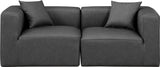 Cube Faux Leather Sofa Grey from Meridian - Luna Furniture