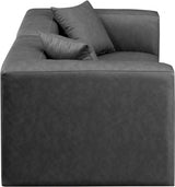 Cube Faux Leather Sofa Grey from Meridian - Luna Furniture