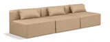 Cube Faux Leather Sofa Natural from Meridian - Luna Furniture