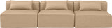 Cube Faux Leather Sofa Natural from Meridian - Luna Furniture