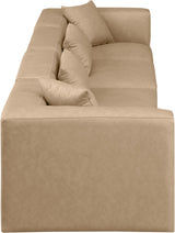 Cube Faux Leather Sofa Natural from Meridian - Luna Furniture