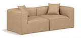 Cube Faux Leather Sofa Natural from Meridian - Luna Furniture