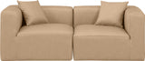 Cube Faux Leather Sofa Natural from Meridian - Luna Furniture