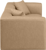 Cube Faux Leather Sofa Natural from Meridian - Luna Furniture