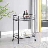 Curltis Clear/Black Serving Cart with Glass Shelves from Coaster - Luna Furniture