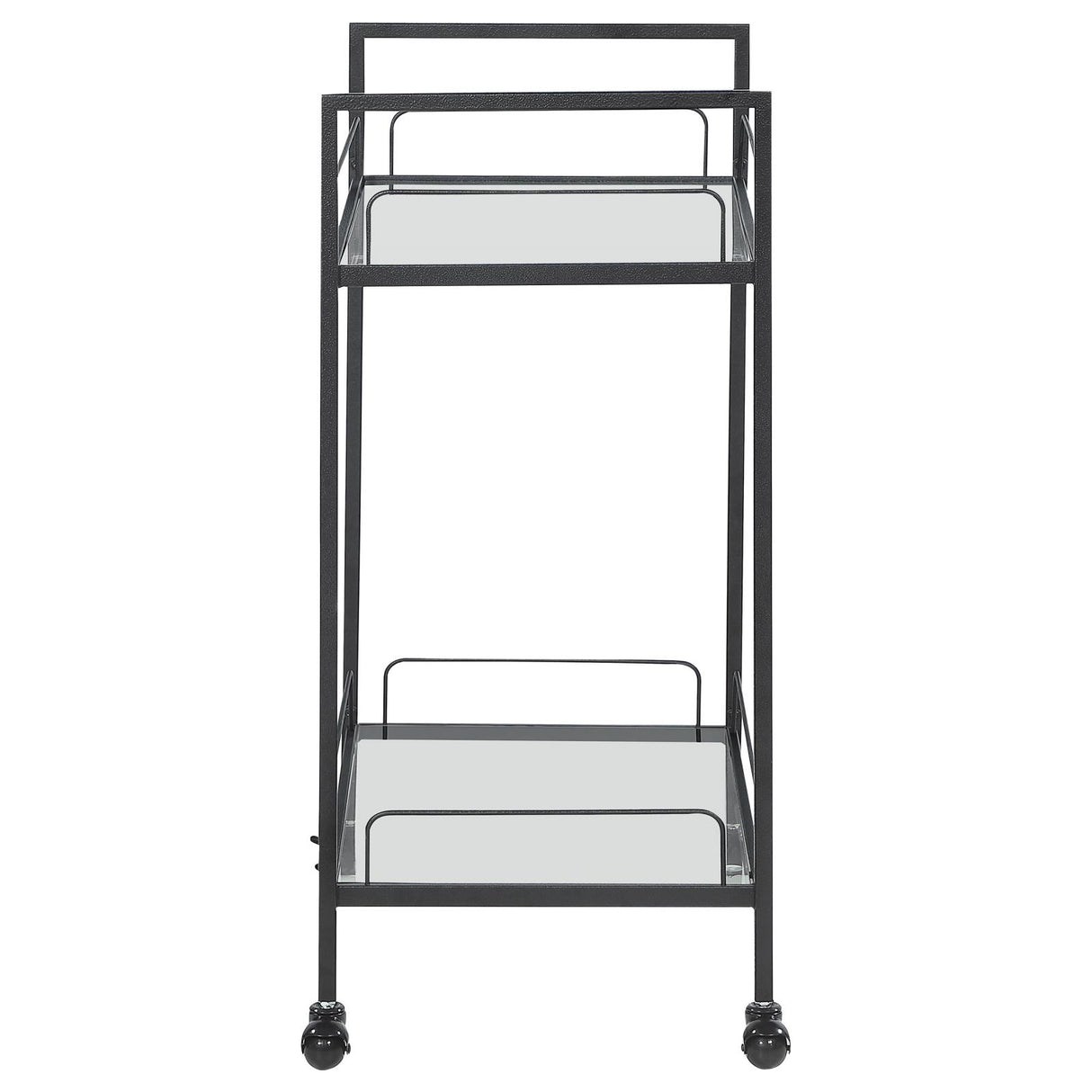 Curltis Clear/Black Serving Cart with Glass Shelves from Coaster - Luna Furniture