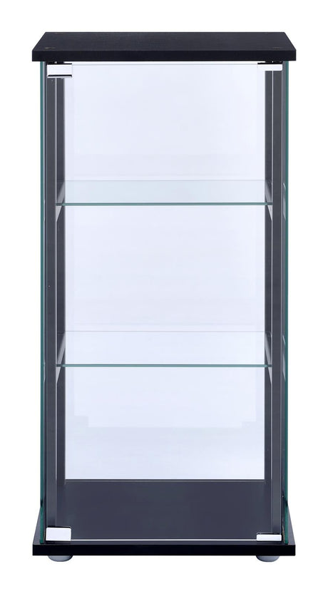 Cyclamen 3-shelf Glass Curio Cabinet Black and Clear - 950179 - Luna Furniture