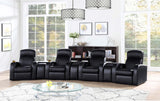 Cyrus Home Theater Upholstered Recliner Black from Coaster - Luna Furniture