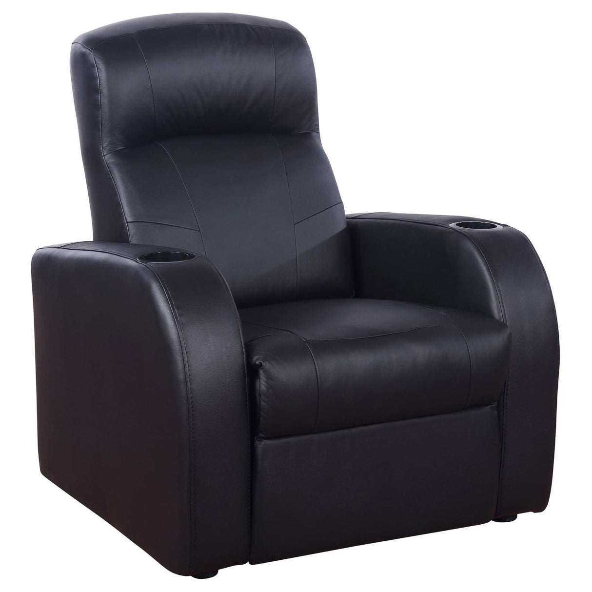 Cyrus Home Theater Upholstered Recliner Black from Coaster - Luna Furniture