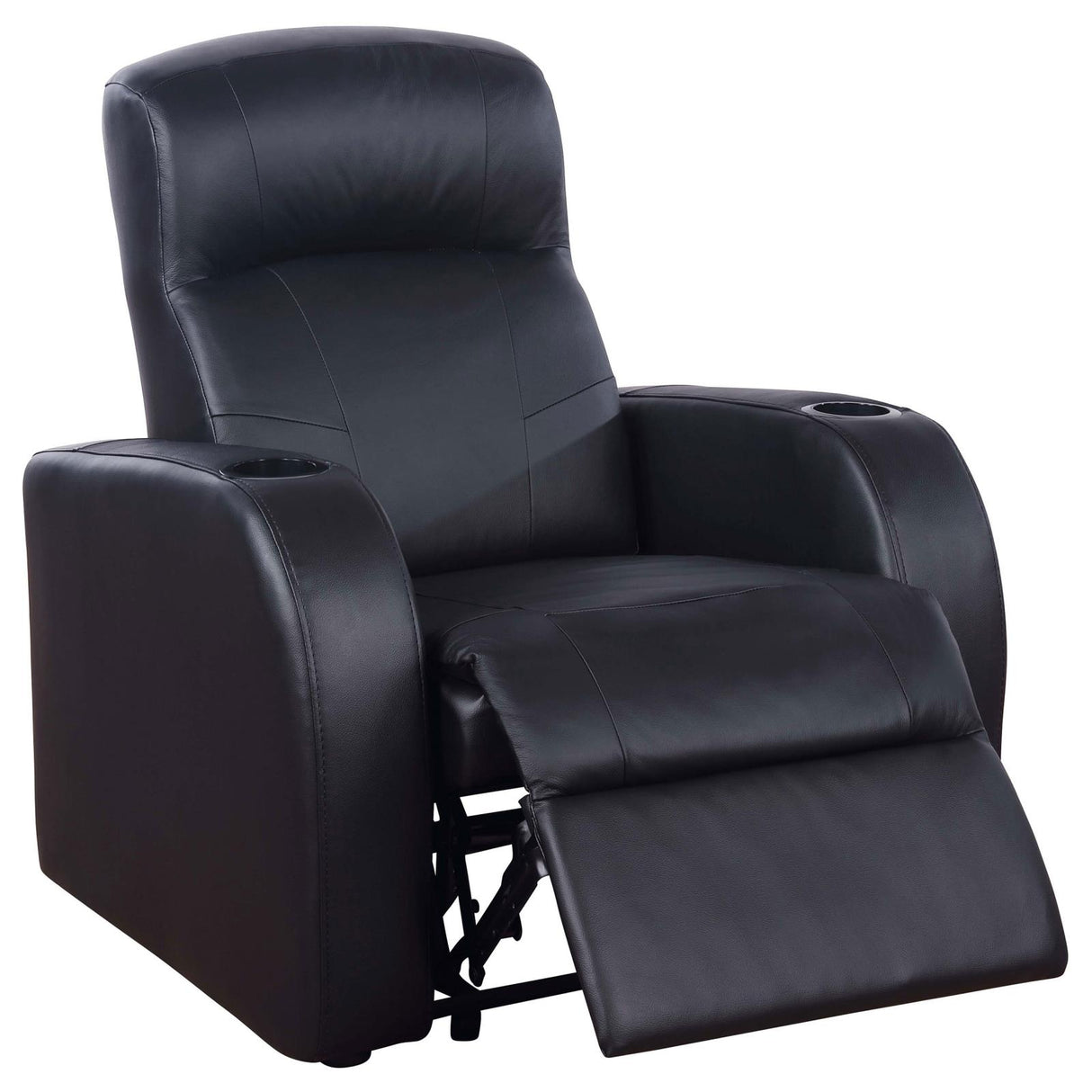 Cyrus Home Theater Upholstered Recliner Black from Coaster - Luna Furniture