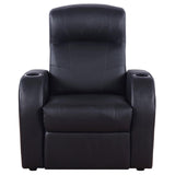 Cyrus Home Theater Upholstered Recliner Black from Coaster - Luna Furniture