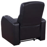 Cyrus Home Theater Upholstered Recliner Black from Coaster - Luna Furniture